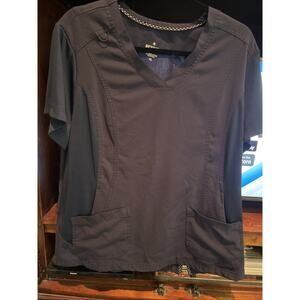 Women's Beyond Scrubs Harmony Faith V-Neck Scrubs Top Size XL Navy